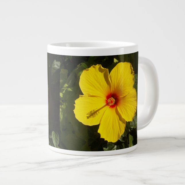Taza De Café Grande Flor amarilla hibiscus (Derecha)