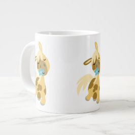 Taza De Café Grande Flor azul y dulce Personalizado Pony Jumbo Mug