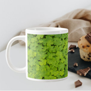 Taza De Café Grande Flor verde brillante Shamrock