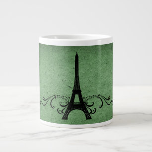 Taza De Café Grande Florecimiento francés de cosecha verde