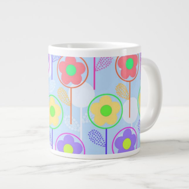 Taza De Café Grande Flores (Derecha)