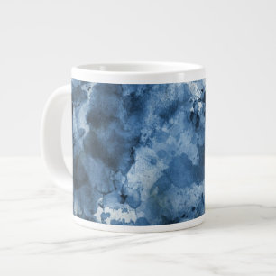 Taza De Café Grande Fondo azul abstracto de la acuarela