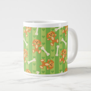 Taza De Café Grande fondo con los perros y los huesos