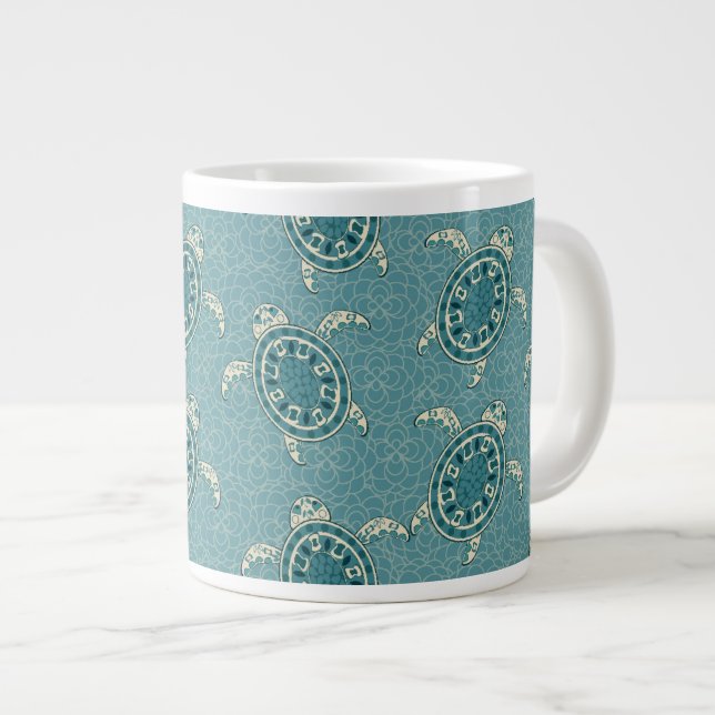 Taza De Café Grande fondo de las tortugas (Derecha)