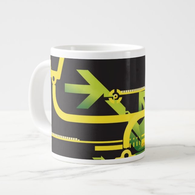 Taza De Café Grande Fondo de semitono técnico 4 (Izquierda)