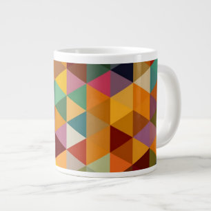 Taza De Café Grande Fondo del modelo de los triángulos del vintage