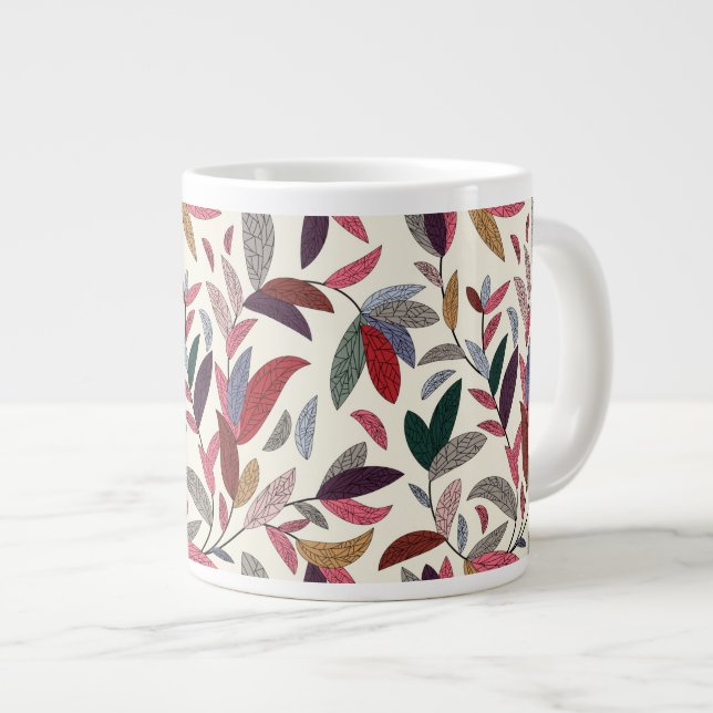 Taza De Café Grande Fondo floral (Derecha)