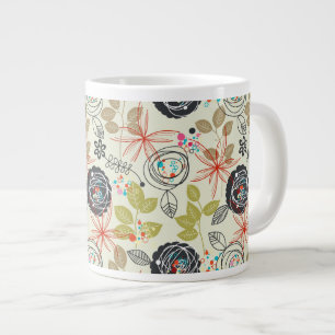 Taza De Café Grande Fondo floral 2