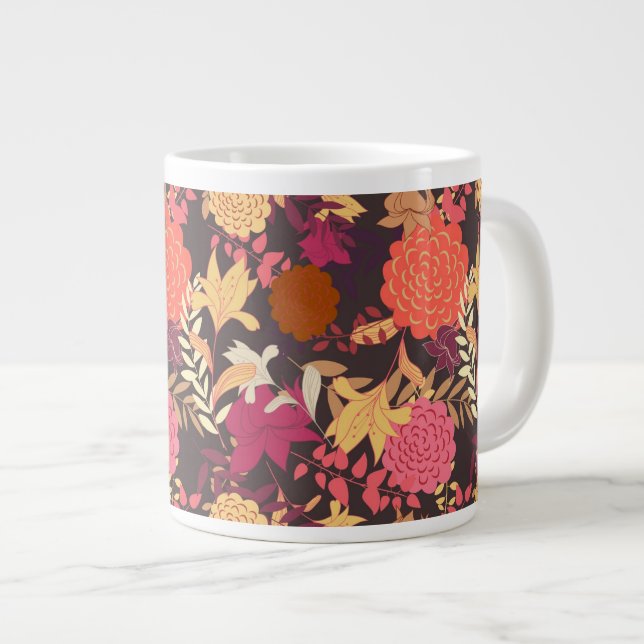 Taza De Café Grande Fondo floral 2 (Derecha)