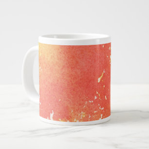 Taza De Café Grande Fondo pintado a mano abstracto de la acuarela