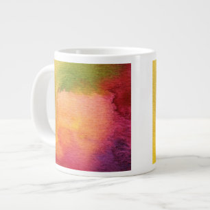 Taza De Café Grande Fondo pintado acuarela abstracta