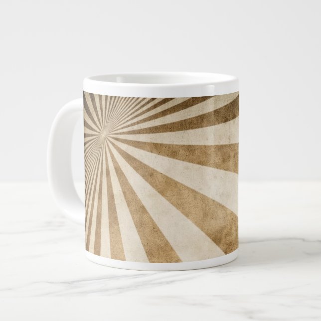 Taza De Café Grande Fondo retro del modelo de la raya (Izquierda)