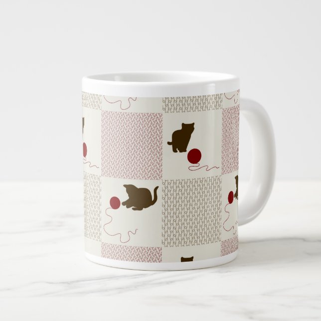 Taza De Café Grande Fondos de los gatitos (Derecha)