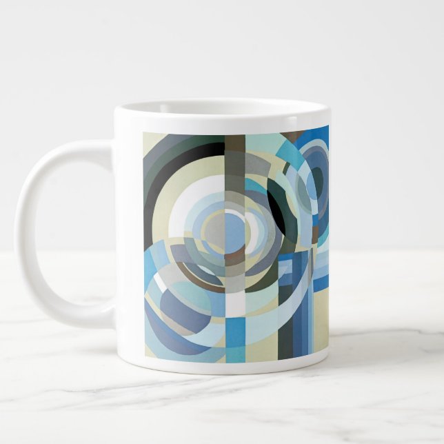 Taza De Café Grande Formas geométricas de jazz de pochoir de arte vint (Izquierda)