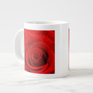 Taza De Café Grande Foto del fondo del rosa rojo