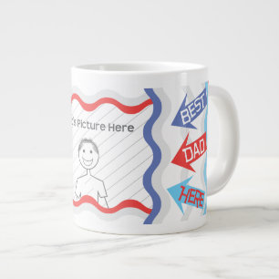Taza De Café Grande Foto Personalizada De Papá Mejor Papá Aquí Jumbo M