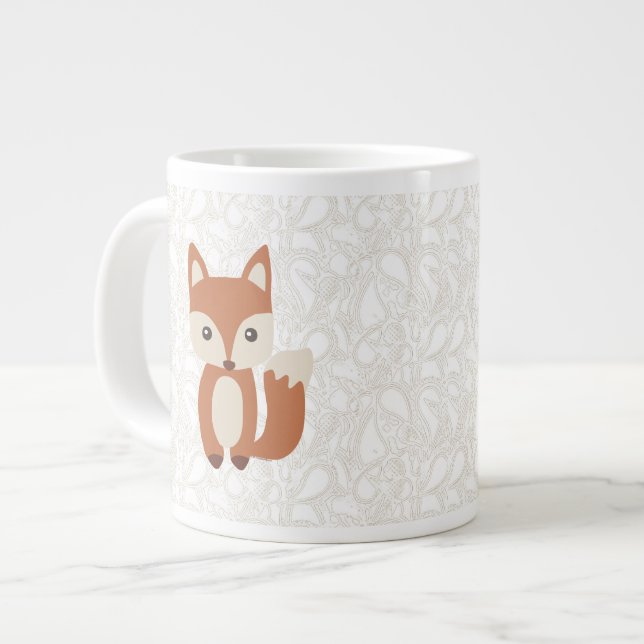 Taza De Café Grande Fox lindo del bebé (Izquierda)