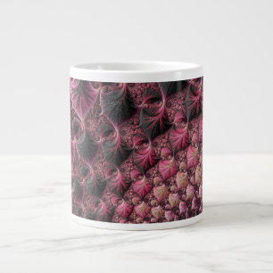 Taza De Café Grande Fractal rosa