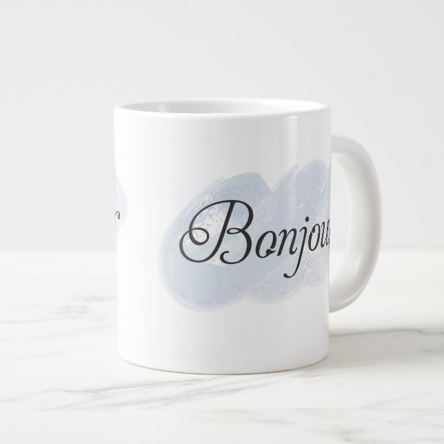 Taza De Café Grande Francés Bonjour (Derecha)