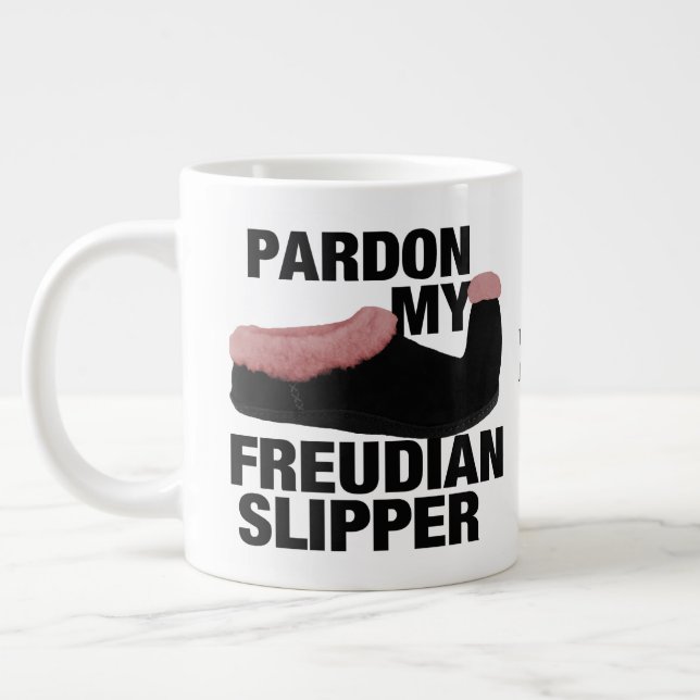 Taza De Café Grande Freudian Slipper personalizado mug (Izquierda)