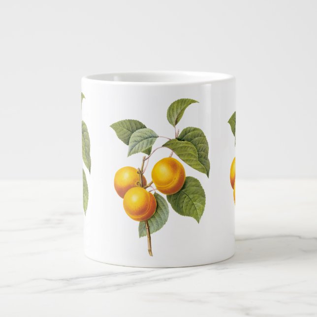 Taza De Café Grande Fruta de la comida de la cosecha, Apricot Peach by (Frente)
