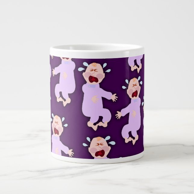 Taza De Café Grande Fun Cranky Crybaby Characters Personalizado Art (Frente)