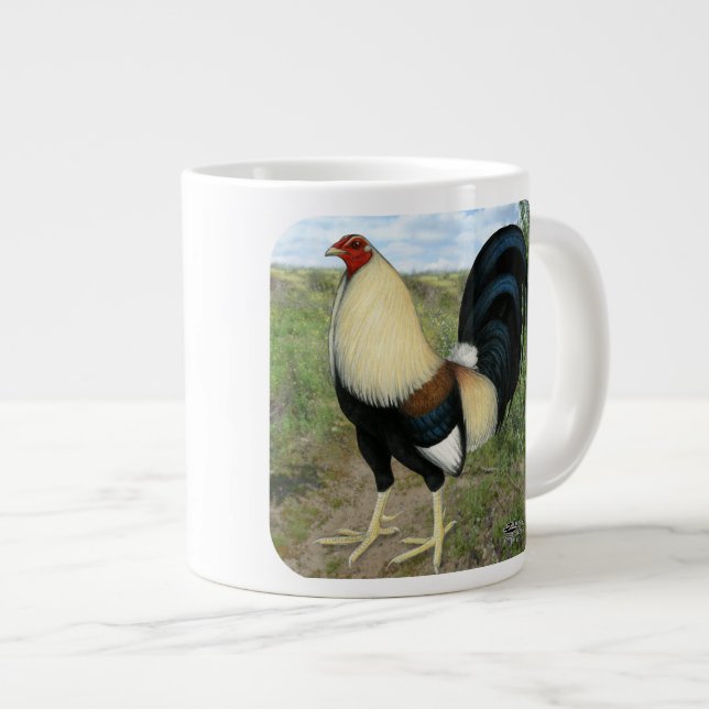 Taza De Café Grande Gallo de pelea de la carretera nacional (Derecha)