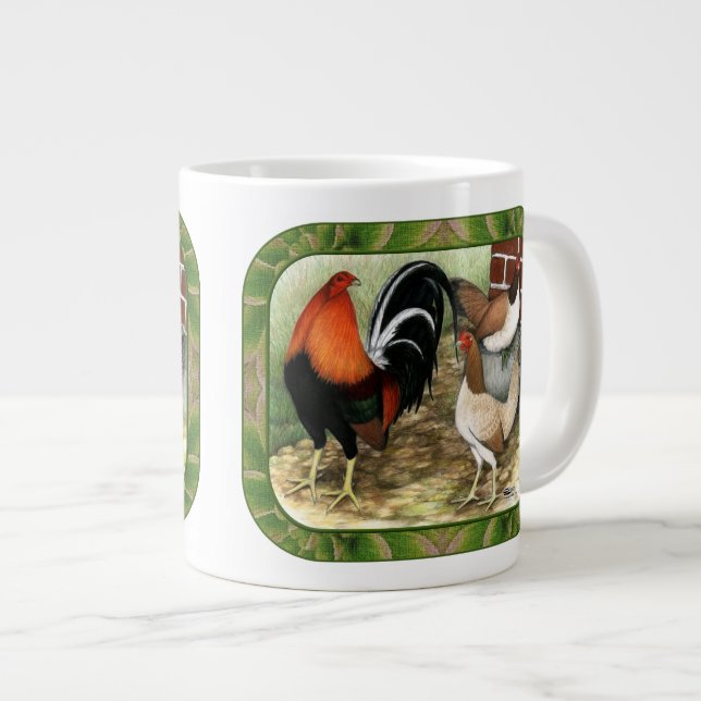 Taza De Café Grande Gamefowl en la granja (Derecha)