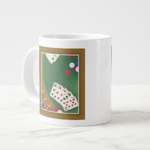 Taza De Café Grande Ganando mano de póquer seis a diez