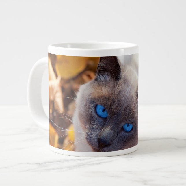 Taza De Café Grande Gato de Otoño (Izquierda)