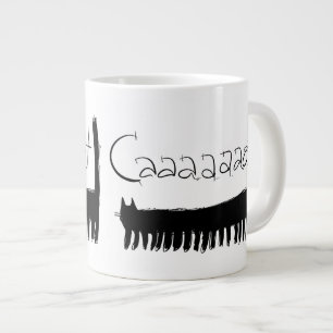 Taza De Café Grande Gato negro del ciempiés