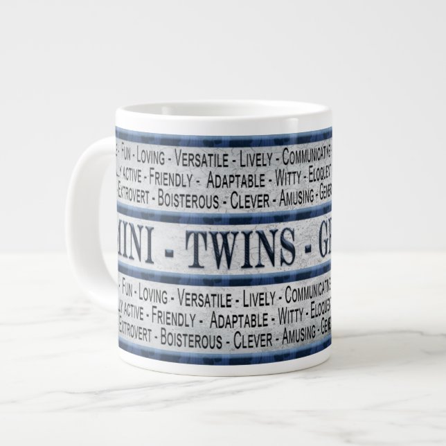 TAZA DE CAFÉ GRANDE GEMINI - TWINS - CAFÉ/SOUP/JUMBO MUG - TEXTO (Izquierda)
