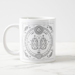 Taza De Café Grande Gemini Zodiac Personalizado Birthday Mug