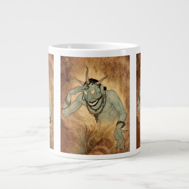 Taza De Café Grande Genie de las noches árabes por Edmund Dulac (Frente)