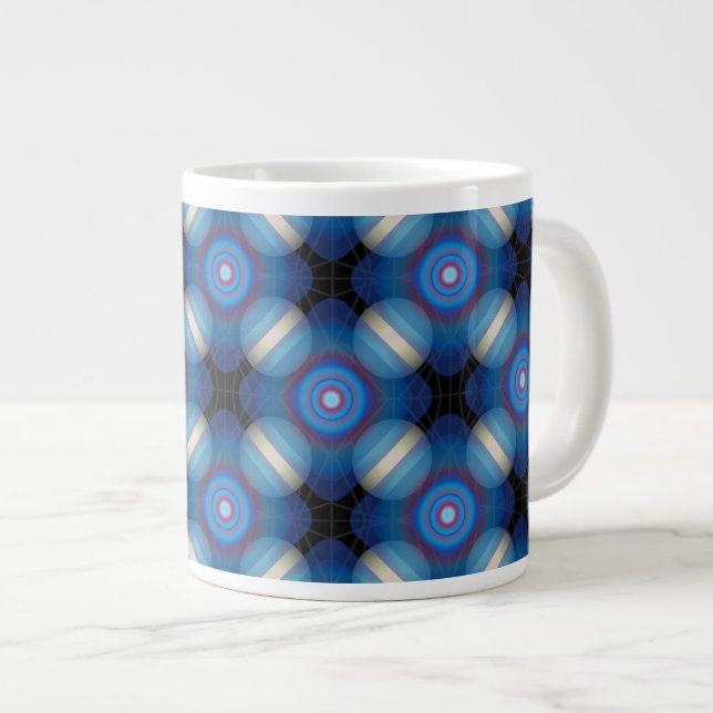 Taza De Café Grande Geométrica de la espaciadora azul (Derecha)