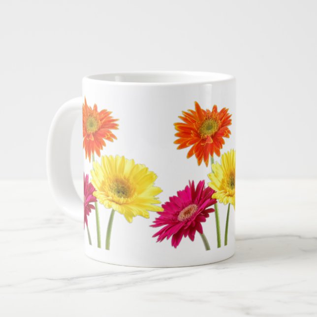 Taza De Café Grande Gerbera Daisy (Izquierda)