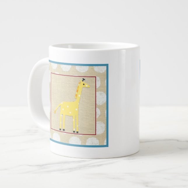 Taza De Café Grande Girafa amarilla con puntos de polka blanco (Izquierda)