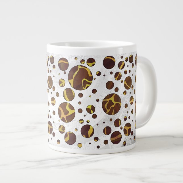 Taza De Café Grande Giraffe Brown and Yellow Print (Derecha)