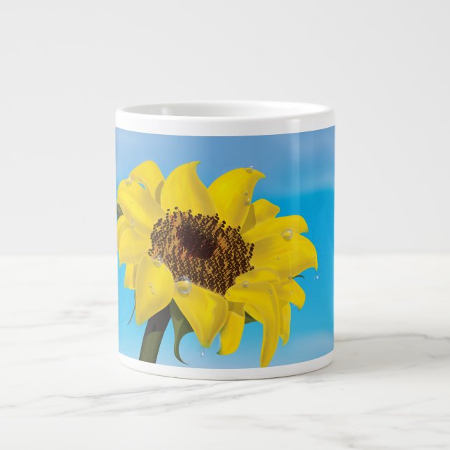 Taza De Café Grande Girasol en el sol (Frente)