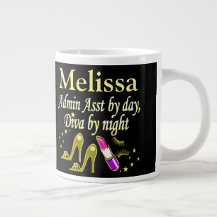 TAZA DE CAFÉ GRANDE GLITZY GOLD ADMIN ASST PERSONALIZADO MUG