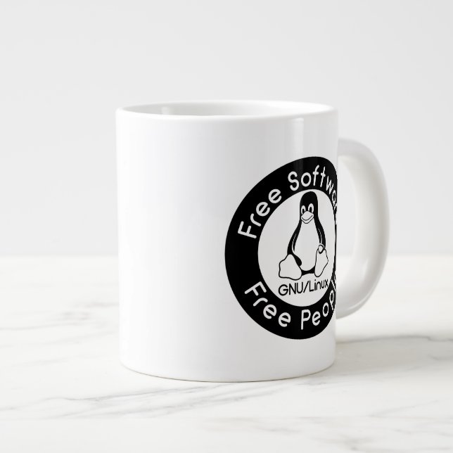 Taza De Café Grande GNU/Linux (Derecha)