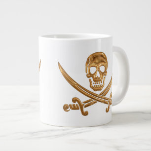 Taza De Café Grande Gold Jolly Roger