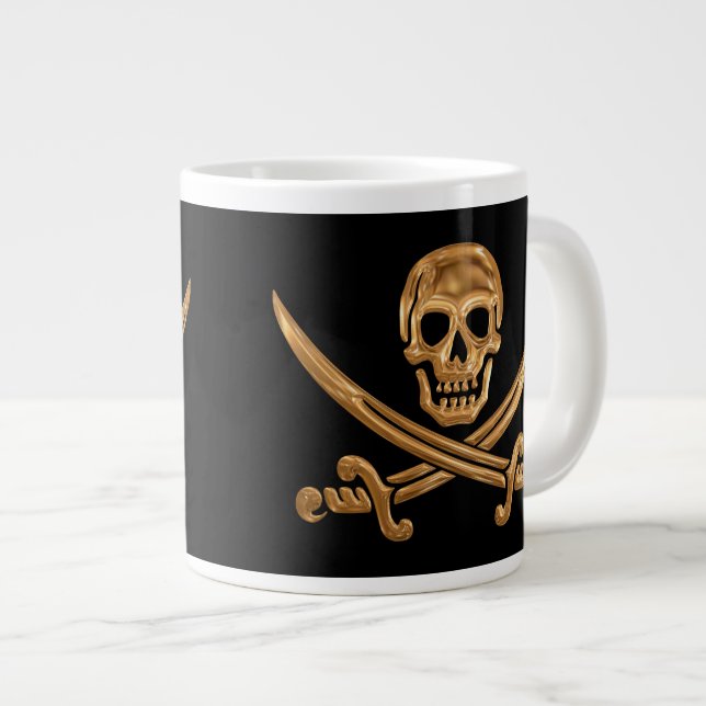 Taza De Café Grande Gold Jolly Roger (Derecha)
