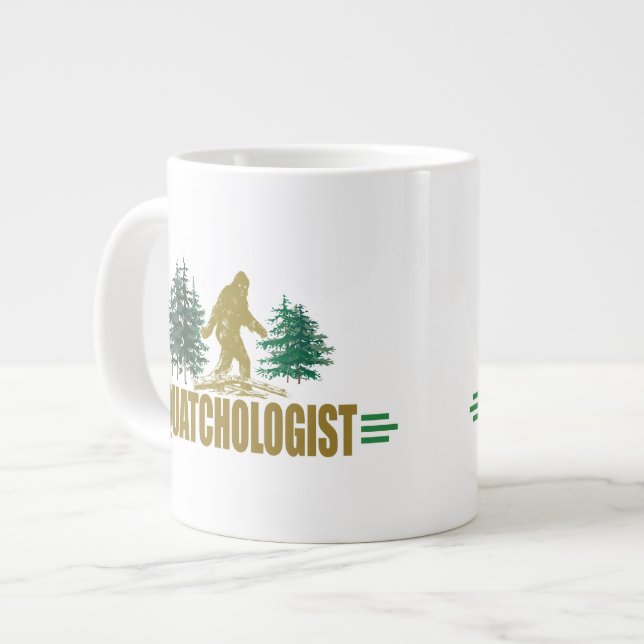 Taza De Café Grande Gracioso Sasquatch, Squatchin, Squatching, Believe (Izquierda)
