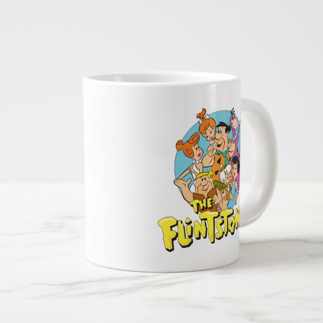 Taza De Café Grande Gráfico de la familia Flintstones and Rubbles (Derecha)