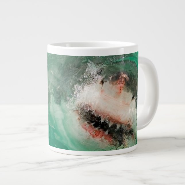 Taza De Café Grande Gran blanco Shark1 (Derecha)