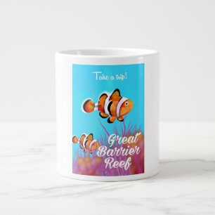 Taza De Café Grande Gran cartel de pez payaso de arrecife de coral