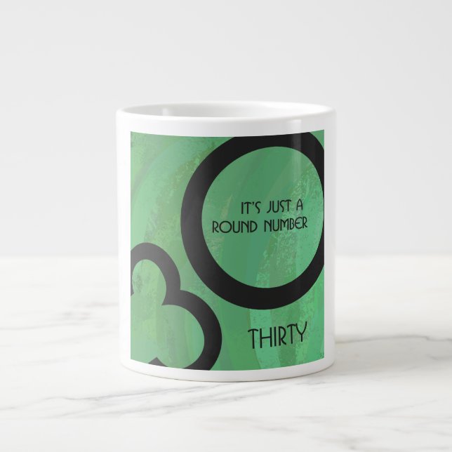 Taza De Café Grande Green 30 Decade Birthday (Frente)