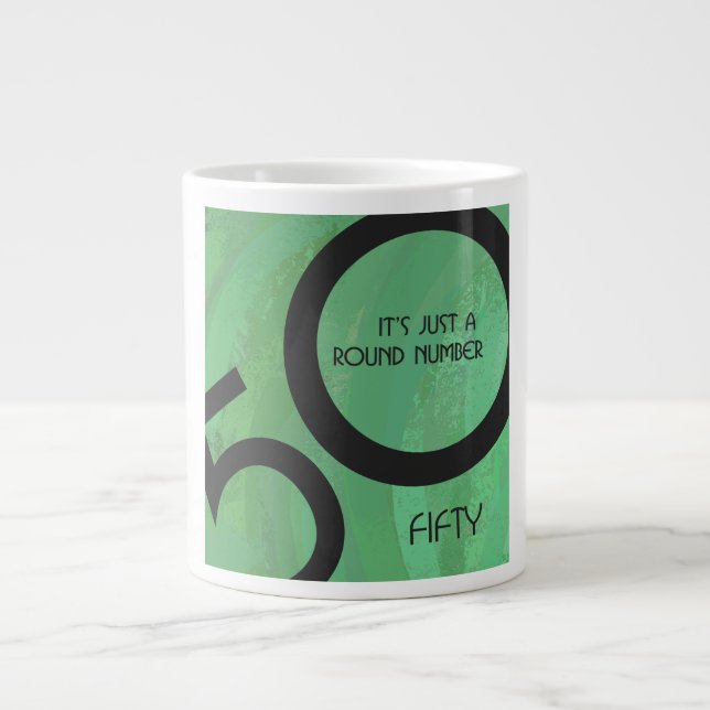 Taza De Café Grande Green 50 Decade Birthday (Frente)