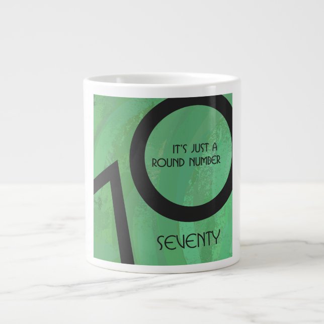 Taza De Café Grande Green 70 Decade Birthday (Frente)
